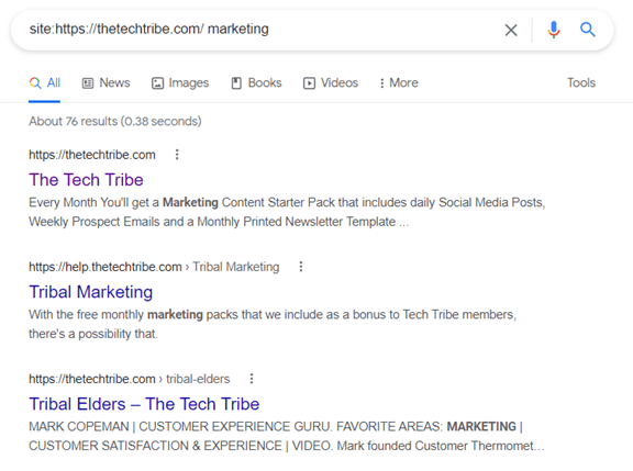Search a Specific Website Using “site:”